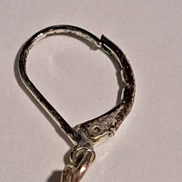 heart earrings silver and turquoise color - Picture 3 of 7